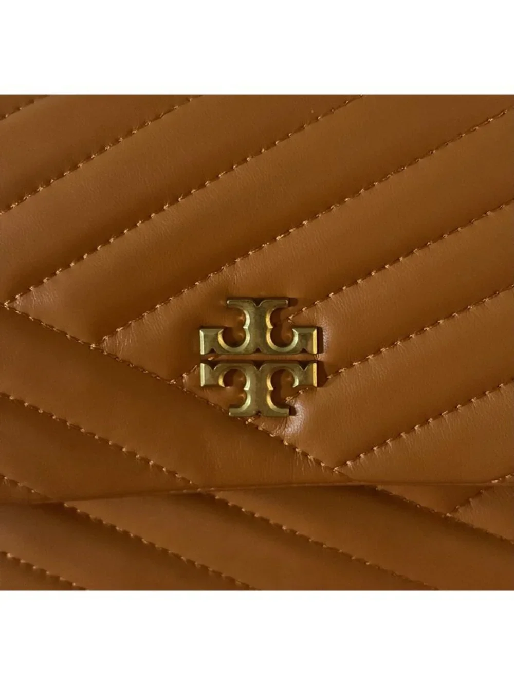 NWT Tory Burch Kira Chevron Leather Convertible Shoulder Bag Squash Orange